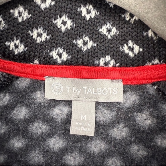 T by Talbots Fleeceback Half-Zip Pullover - Mini Diamond Geo Size Medium GUC - Picture 4 of 6